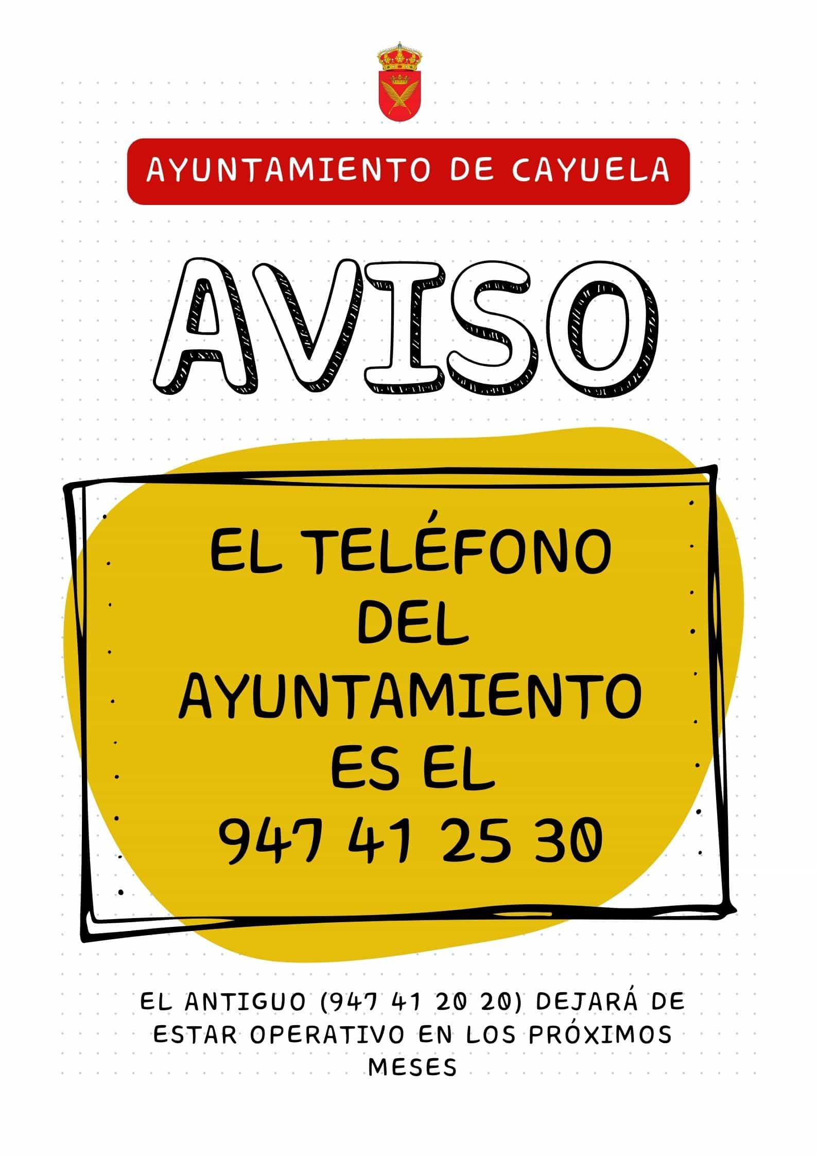 Número de teléfono del ayuntamiento de Cayuela
