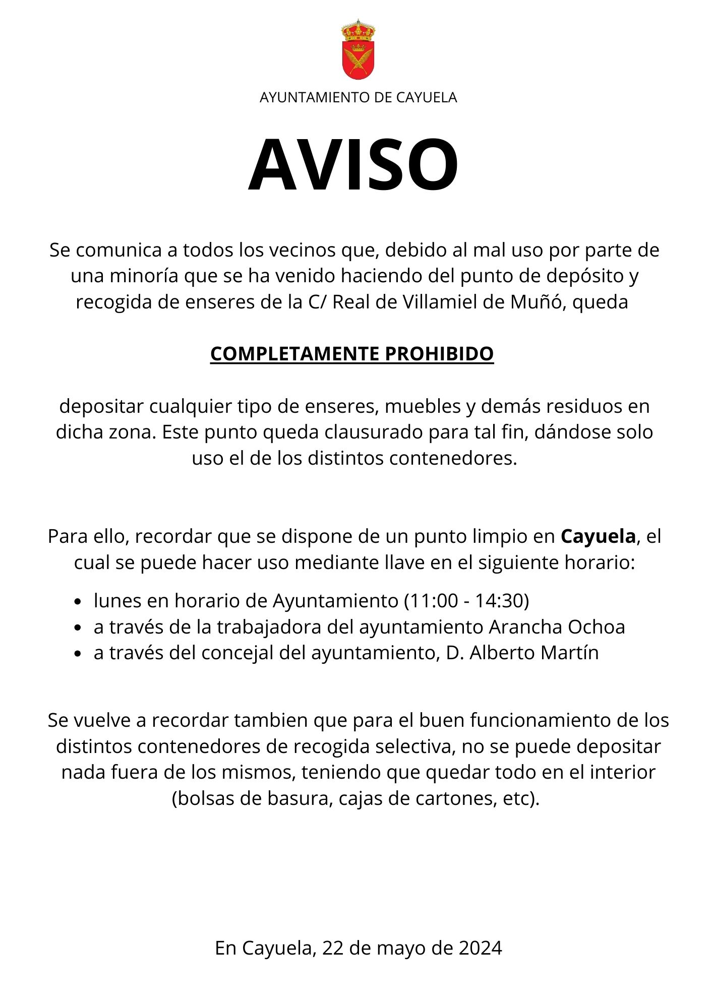Punto limpio Villamiel